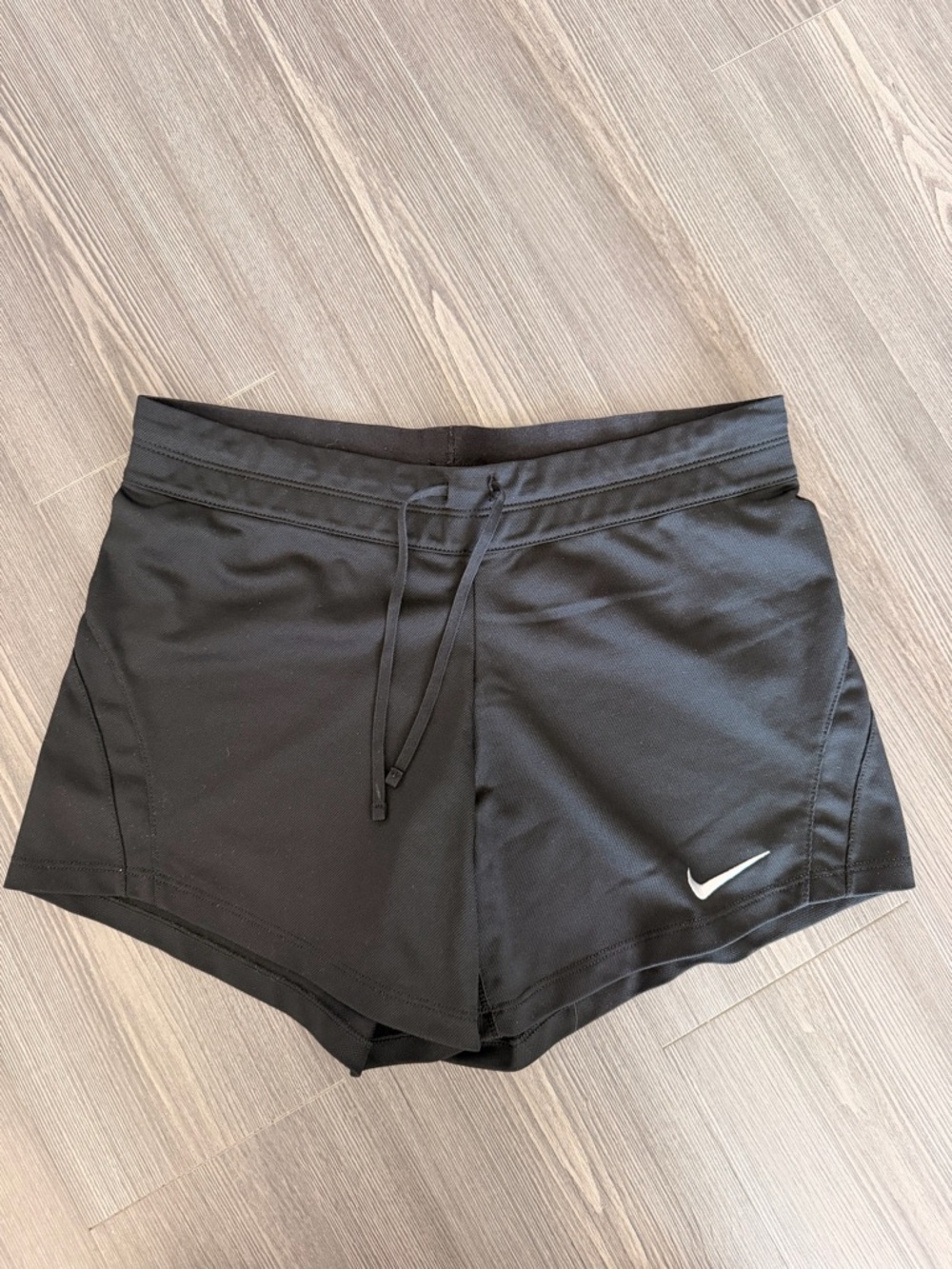 Nike Black Women's Athletic Shorts with White Swoosh